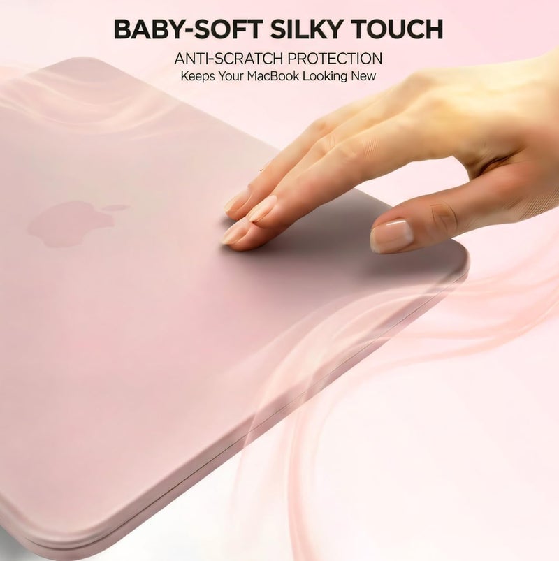 Se7enline Compatible with MacBook Neo 13 inch Case 2026 Model A3404, Hard Shell & Washable Keyboard Cover, Anti-Scratch Anti-Drop Slim Fit Protective for Daily Use Travel,Blush Pink - Image 2