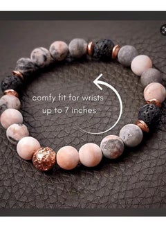 Women 8mm Natural Stone Lava Rock Diffuser Bracelet Elastic Yoga Beads Bracelet Bangle - pzsku/Z801BE03152325FA0C7F2Z/45/_/1740045254/bf883633-25ad-473b-bc17-e5e0dd036f73