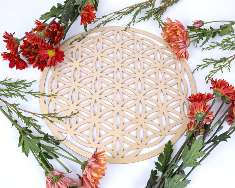 Fourth Level Manufacturing Fourth Level MFG 12â€ Flower of Life, Sacred Geometry Wood Wall Art, Creation Cycle Symbol, Zen Home Decoration for Yoga and Meditation, Good Energy Spiritual Altar Decor, Chakra Crystal Grid Board - Image 4