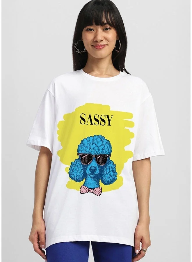 Juneberry Juneberry Pure Cotton  Printed Tshirt WHITE Color For Women