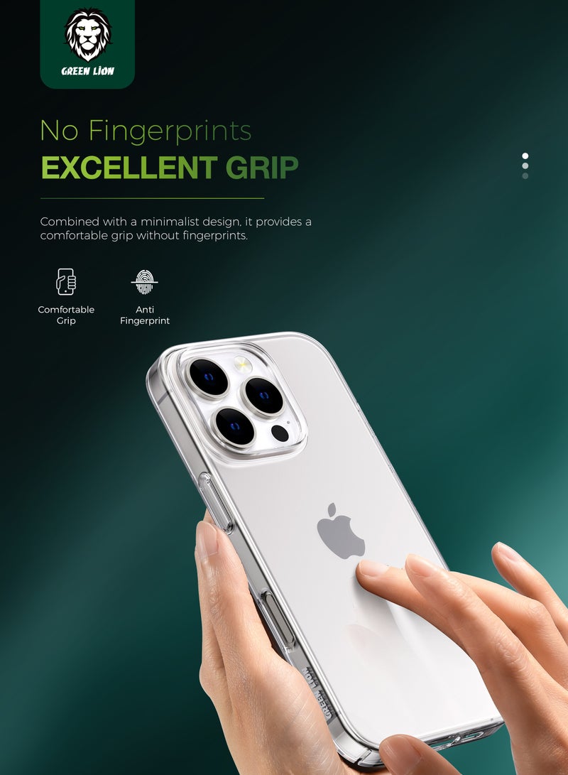 GREEN LION iPhone 16 Pro Delgado Case / Anti Fingerprint / Anti Scratch / Anti Yellowing / Shockproof / Daily Protection / Precise Cutouts / HD Clarity / Significant Slim Fit / Eco-Friendly Material - Clear - Image 2
