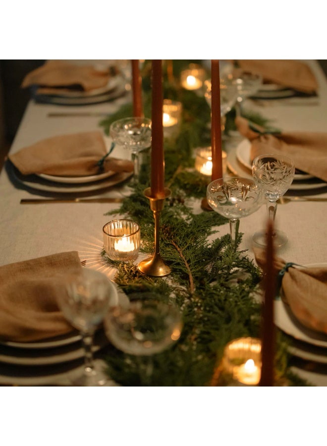 يو أو أو بوكس مجموعة من 4 حاملات شموع شفافة بتصميم نذري، حامل شموع صغير لزينة طاولة الزفاف، حامل شموع زجاجي صغير لحفلات أعياد الميلاد، عيد الحب، ديكور المنزل. - Image 2