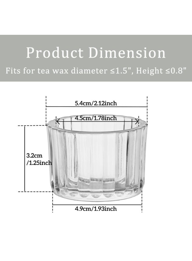 uoobox Clear Votive Candle Holders Bulk Set of 4, Tealight Candle Holder for Wedding Table Centerpiece, Glass Small Candle Holders for Birthday Party, Valentine's Day, Home Decor - Image 5