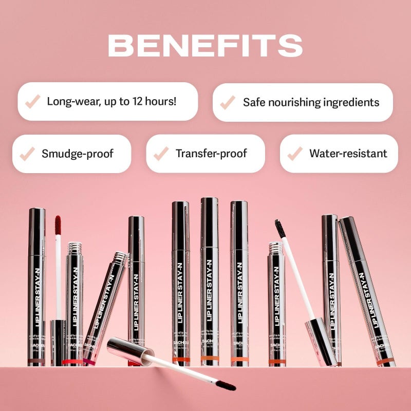 Sacheu Lip Liner STAY-N Peel Off Lip Stain â€” Long Lasting Matte Lip Tattoo Transfer Proof Lipstain Infused with Hyaluronic Acid & Vitamin E for All Skin Types â€” Vegan & Cruelty-Free, cLOVER - Image 4