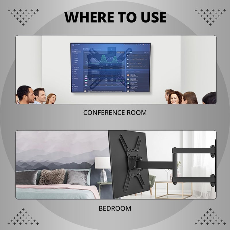 ROBUSTT Heavy Duty TV Wall Mount Bracket for 14 to 42 inch LED/HD/Smart TV’s, Swivel Rotatable Universal TV Wall Mount Stand - Pack of 5 - Image 5