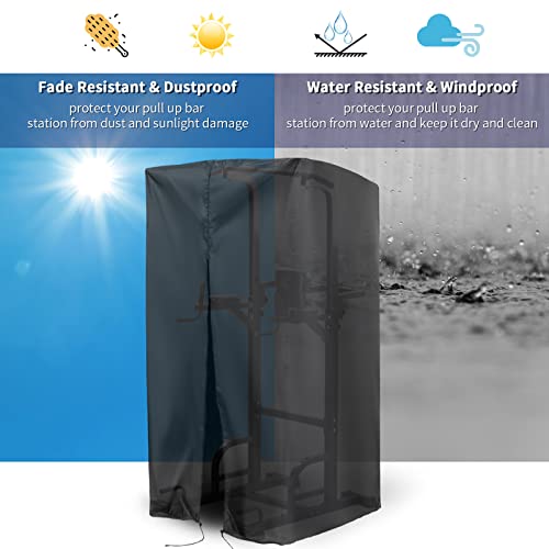 Guisong Protective Cover for Pull Up Bar Station, Waterproof& Dustproof Cover for Power Tower/Pull Up Dip Station-Indoor or Outdoor - 42"L x 40"W x 64"H - Image 5
