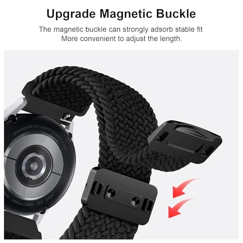 Meliya Braided Bands for Amazfit Bip 5 / Bip 6 Smart Watch Bands, 22mm Soft Adjustable Nylon Sport Replacement Strap Compatible with Amazfit Bip 5 / Bip 6 / GTR 4 Bands Women Men (Black) - Image 4