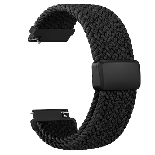 Meliya Braided Bands for Amazfit Bip 5 / Bip 6 Smart Watch Bands, 22mm Soft Adjustable Nylon Sport Replacement Strap Compatible with Amazfit Bip 5 / Bip 6 / GTR 4 Bands Women Men (Black) - Image 2