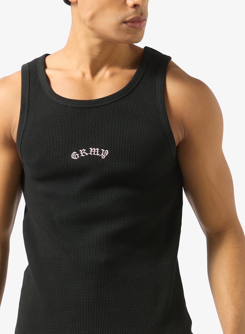 Grimey Chief Watcher Waffle Fitted Tank Top - Image 3