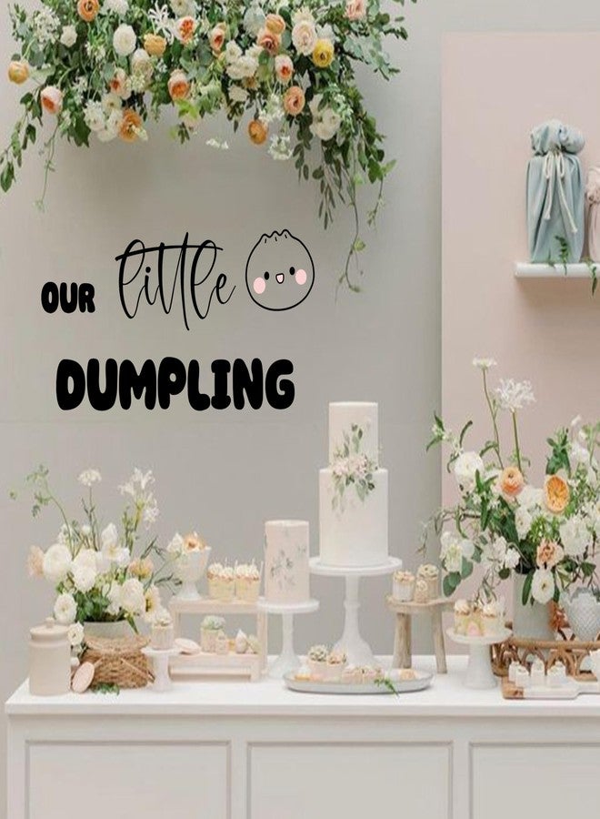 MUWEOL Our Little Dumpling Decal - Baby Shower Balloon Arch Decal,Gender Reveal Party Decorations,Dumpling Sign Decor - Image 4