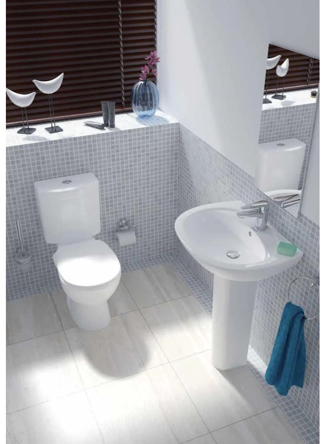 Duravit Comodo Toilet Floor Standing Horizontal Outlet with Douche , Ceramic White - Image 1