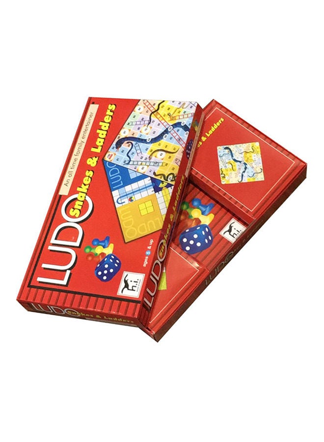 لودو لعبة لوحية ملونة قابلة للطي مصنوعة من البلاستيك مع سلم 2 في 1 - Image 3