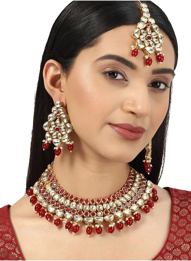 فويلا Kundan Gold Plated Brass Jewellery Set
