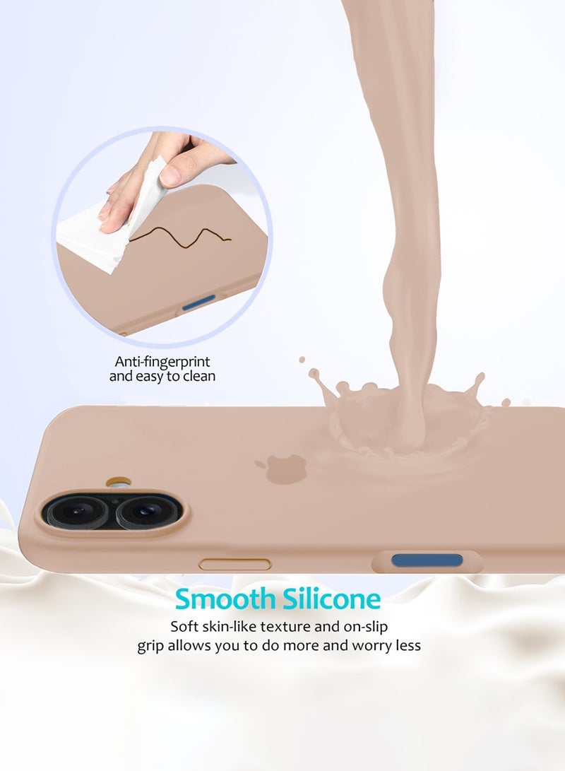 Wtech Apple iPhone 17 5G 2025 Luxury Premium Quality Liquid Silicone Case Cover (MCRPSN) - Desert Titanium - Image 3