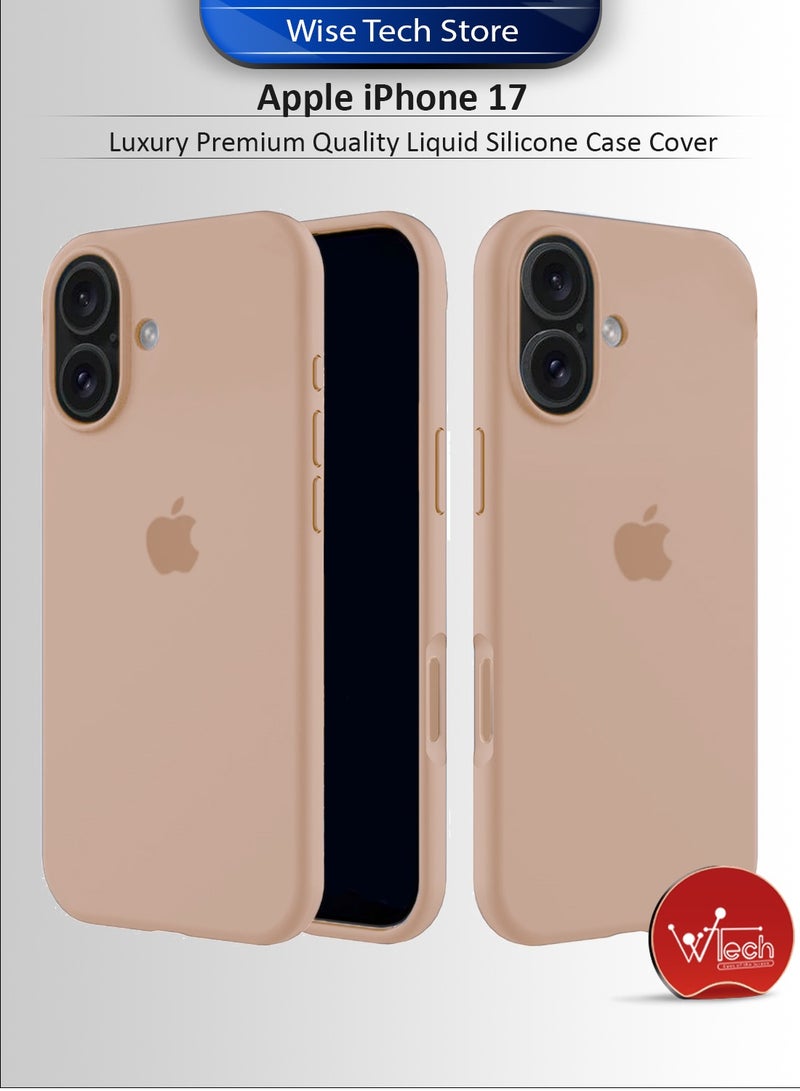 Wtech Apple iPhone 17 5G 2025 Luxury Premium Quality Liquid Silicone Case Cover (MCRPSN) - Desert Titanium - Image 1