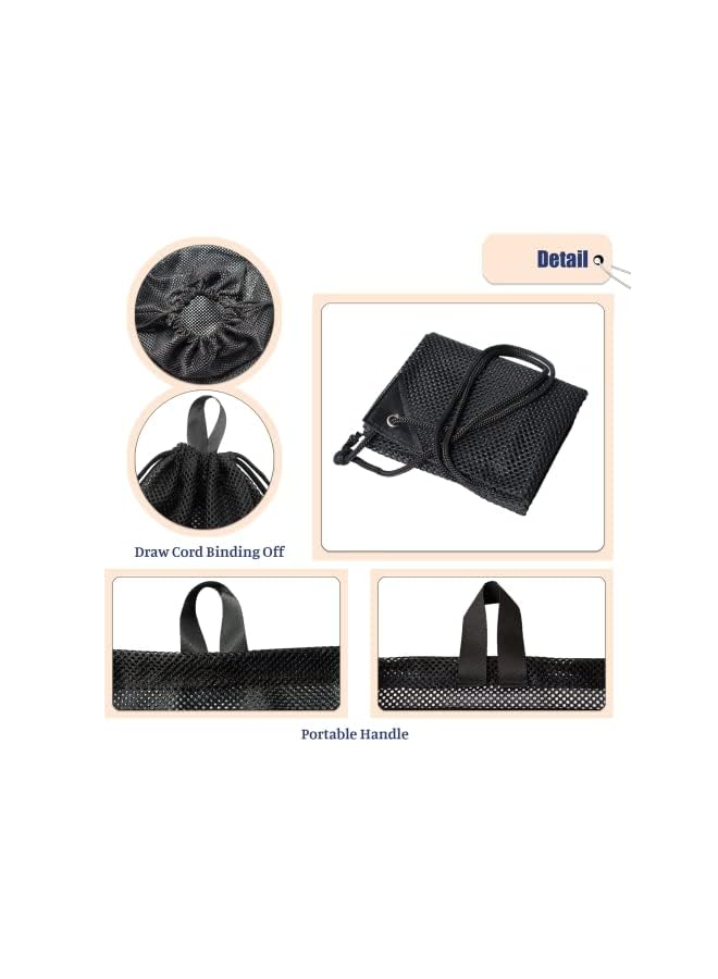 PROMASS pcs Mesh Drawstring Bag with Zipper Pocket Beach Bag for Swimming Gear Backpack Reflective Large Bag Fins for Adults Boys Girls Sports Football Soccer Kickboard Washable Foldable Bag  - Image 4
