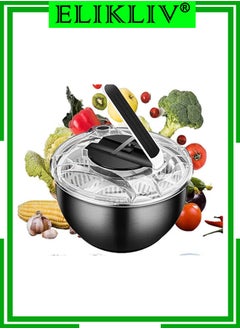 salad rotator large multifunctional 3.5l stainless steel design, with good manual grip on the crank and locking of fruit and vegetable dryers. Quick rotator for drying and draining lettuce