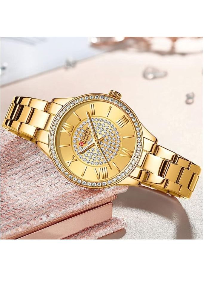 CURREN CURREN 9084 Original Brand Stainless Steel Band Wrist Watch For Women With Box  - Image 1