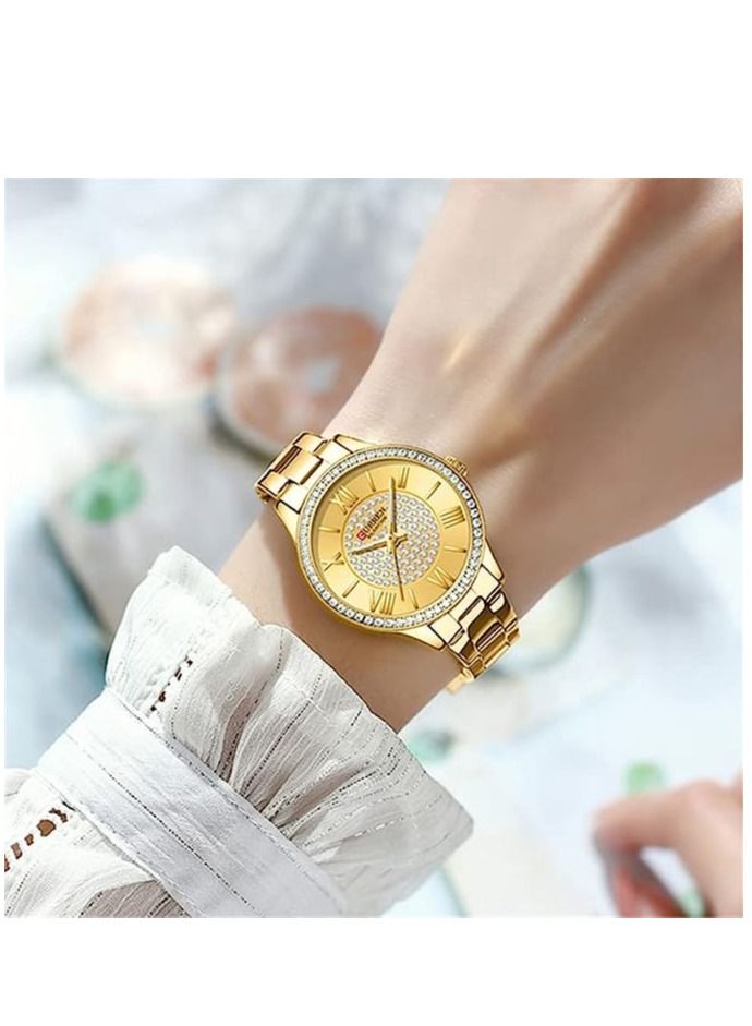 CURREN CURREN 9084 Original Brand Stainless Steel Band Wrist Watch For Women With Box  - Image 3