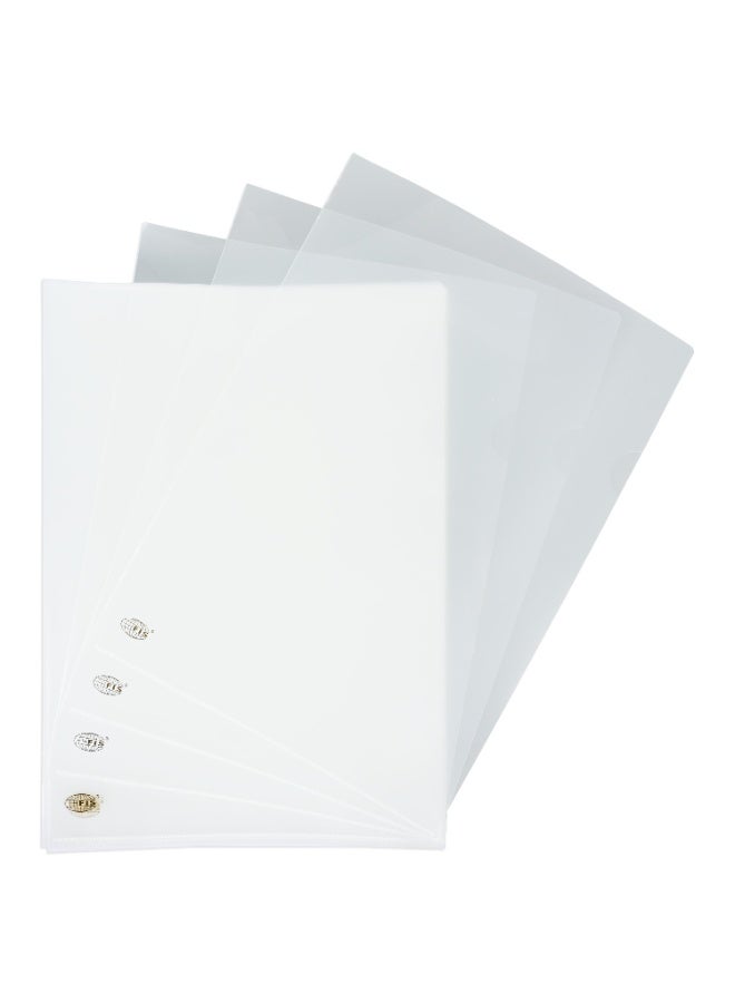 FIS Clear Folder, Size A4(210x297mm), Thickness 0.15mm, Plastic, Box of 100 Pieces, Transparent White Color-FSCIE310WH/100 - Image 1