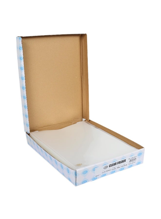 FIS Clear Folder, Size A4(210x297mm), Thickness 0.15mm, Plastic, Box of 100 Pieces, Transparent White Color-FSCIE310WH/100 - Image 3