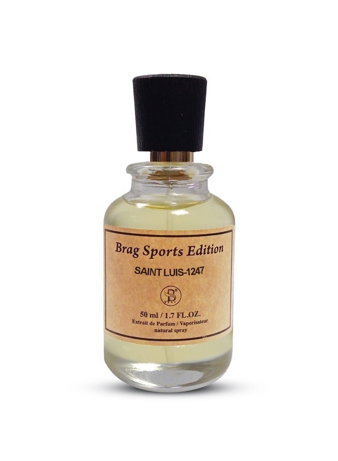 B BRAG Brag Sports Editions Saint Luis-1247 50ML Men's Fragrance Perfect Long Lasting Arabic Eau de Parfum Perfumes for Men Best EDP for Special Occasions - Image 1