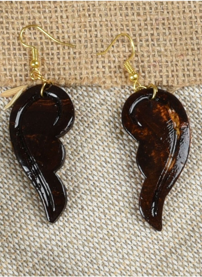 N & H - Women's Handcrafted Coconut Shell Fashionable Necklace with Earrings Set - Image 1