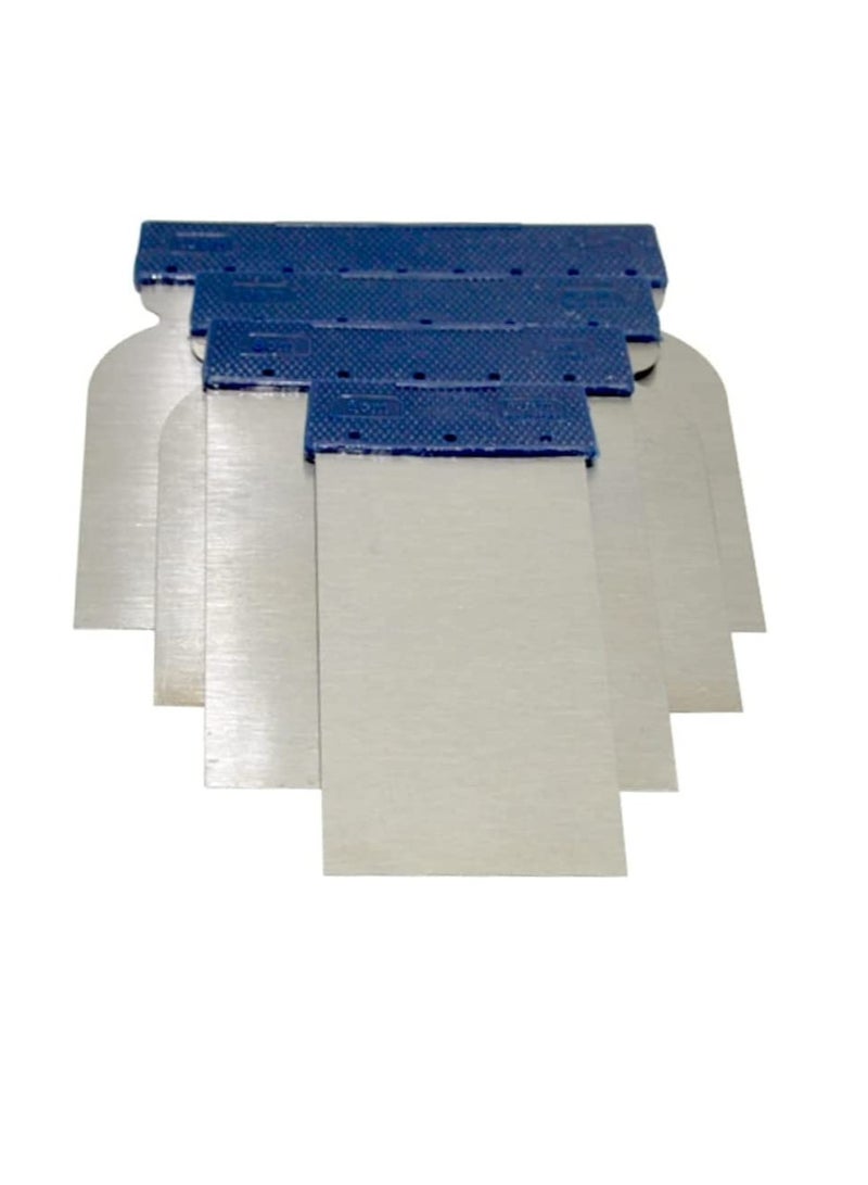Drywall Steel Square Scraper Putty Knife Set 50,80,100,120 MM 4pcs set - Image 1