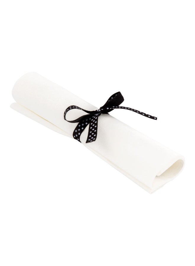 Restaurantware 7.3 x 2 Inch Plastic Cutlery Sets, 100 Plastic Flatware Sets - Polka Dot Ribbon, Individually Wrapped, With White Napkin, Clear Plastic Disposable Cutlery Sets, For Weddings And Events  - Image 1