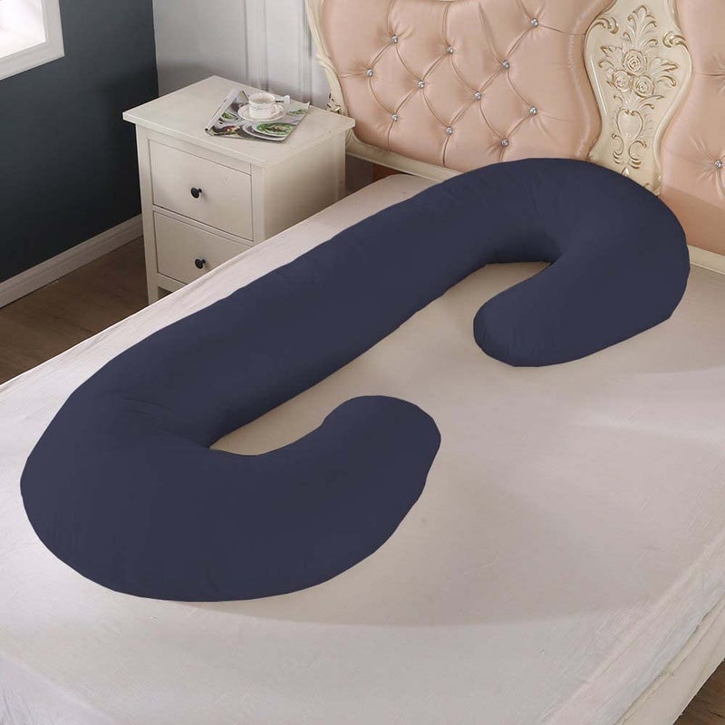 Texlux وسائد الحمل من تكسلوكس للنوم على شكل حرف C وسادة الأمومة وسادة عناق بطول 54 بوصة وسادة للجسم بالكامل وسادات طويلة للنوم وسادات جسم للأمهات البالغين مع غطاء - Image 2