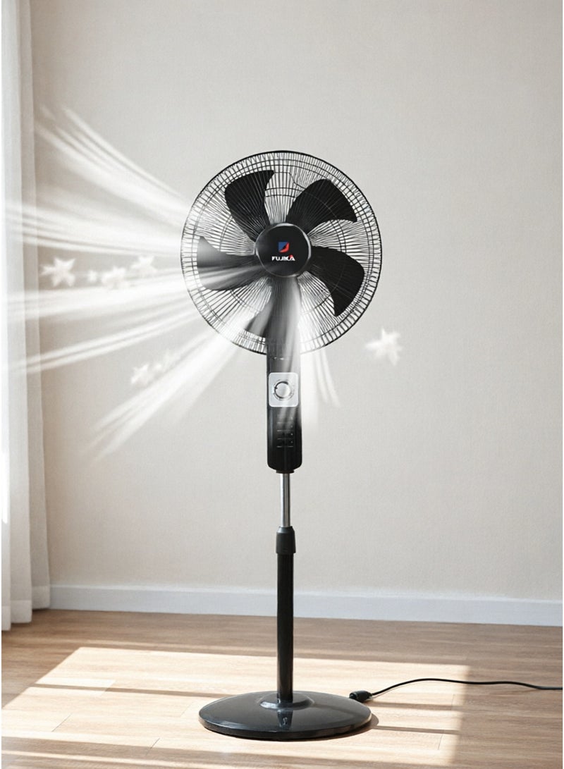FUJIKA Pedestal Fan - 16 Inch - 3 Speeds - Black - FJK-40GSY - Image 2