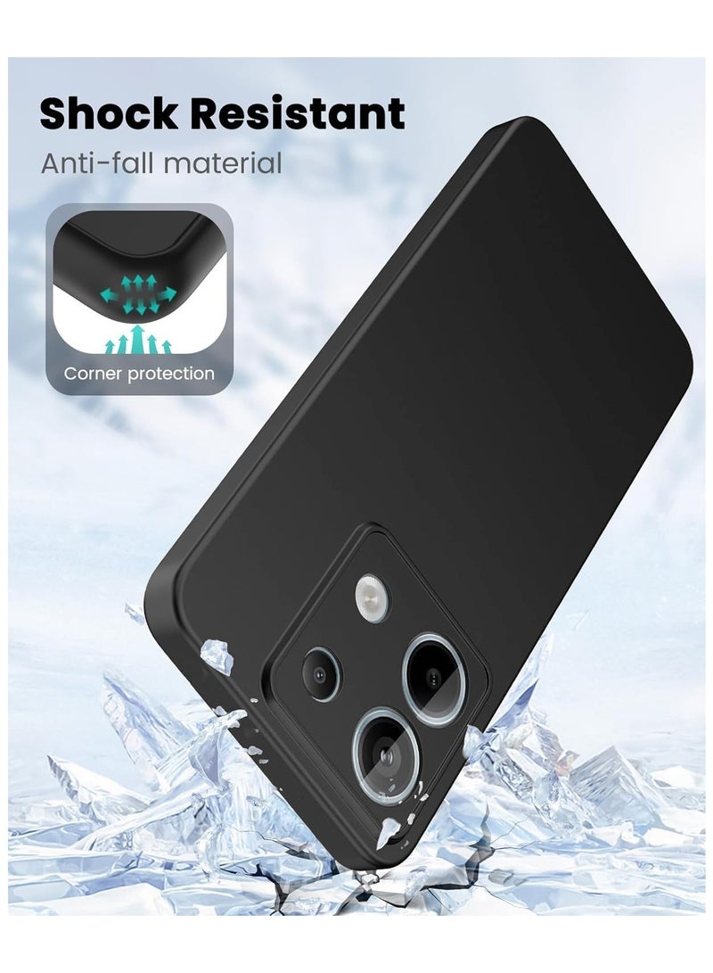 دبليو تيك غطاء حماية من السيليكون السائل الناعم لهاتف Xiaomi Poco X6 5G 2024 باللون الأسود - Image 2