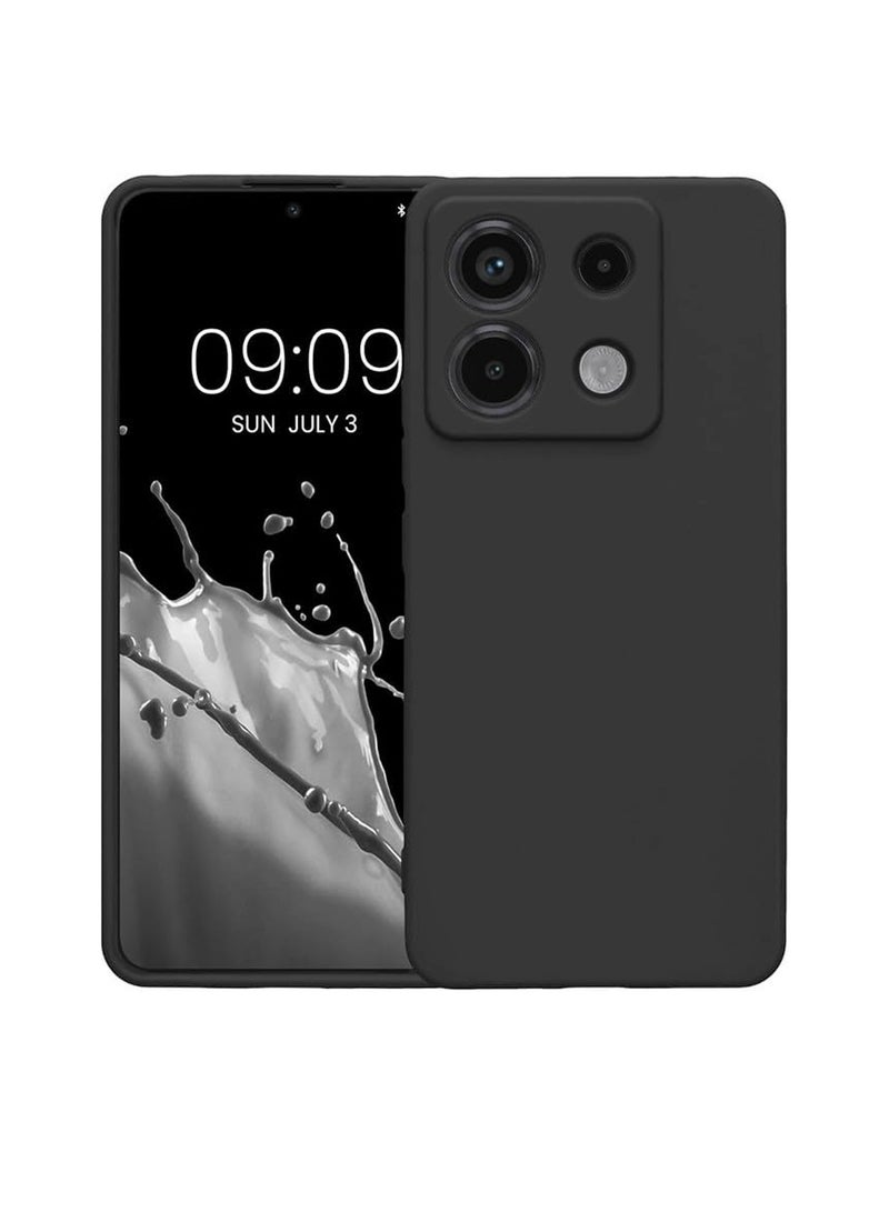 دبليو تيك غطاء حماية من السيليكون السائل الناعم لهاتف Xiaomi Poco X6 5G 2024 باللون الأسود - Image 5