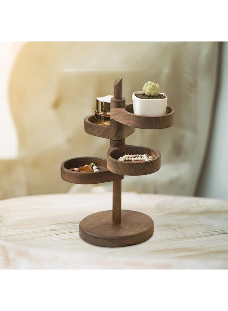 عربست حامل عرض المجوهرات منظم المجوهرات حامل عرض المجوهرات دعائم عرض المجوهرات صندوق مجوهرات صغير مزخرف صغير علبة مجوهرات للقلائد ربطة شعر، بني - Image 3