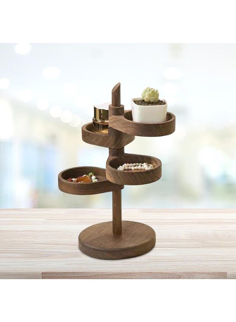 عربست حامل عرض المجوهرات منظم المجوهرات حامل عرض المجوهرات دعائم عرض المجوهرات صندوق مجوهرات صغير مزخرف صغير علبة مجوهرات للقلائد ربطة شعر، بني - Image 4