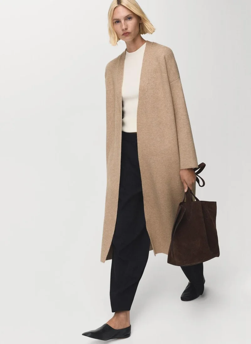 MANGO Long knitted coat