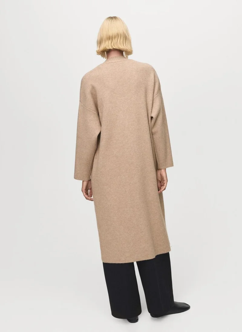 MANGO Long knitted coat