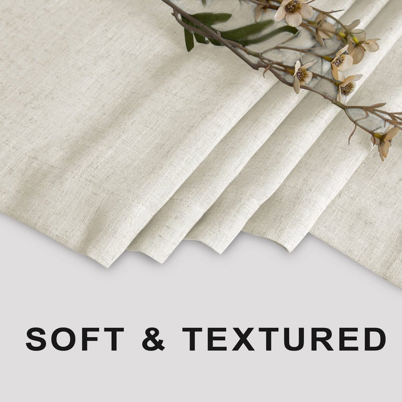 KOUFALL Farmhouse Shower Curtain 96 Inches Long,Modern Boho Linen Fabric Extra Long Shower Curtain 96 Length,Cream Beige - Image 5