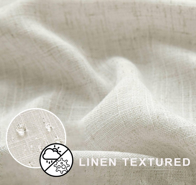 KOUFALL Farmhouse Shower Curtain 96 Inches Long,Modern Boho Linen Fabric Extra Long Shower Curtain 96 Length,Cream Beige - Image 2