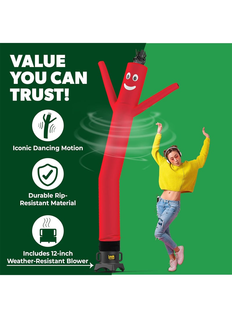 LookOurWay LookOurWay Air Dancers Wacky Waving Inflatable Tube Man Set  10 Feet Tall Inflatable Dancing Man with Blower  Red  - Image 3