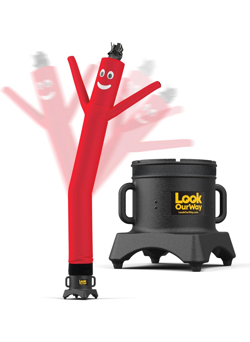 LookOurWay LookOurWay Air Dancers Wacky Waving Inflatable Tube Man Set  10 Feet Tall Inflatable Dancing Man with Blower  Red  - Image 1
