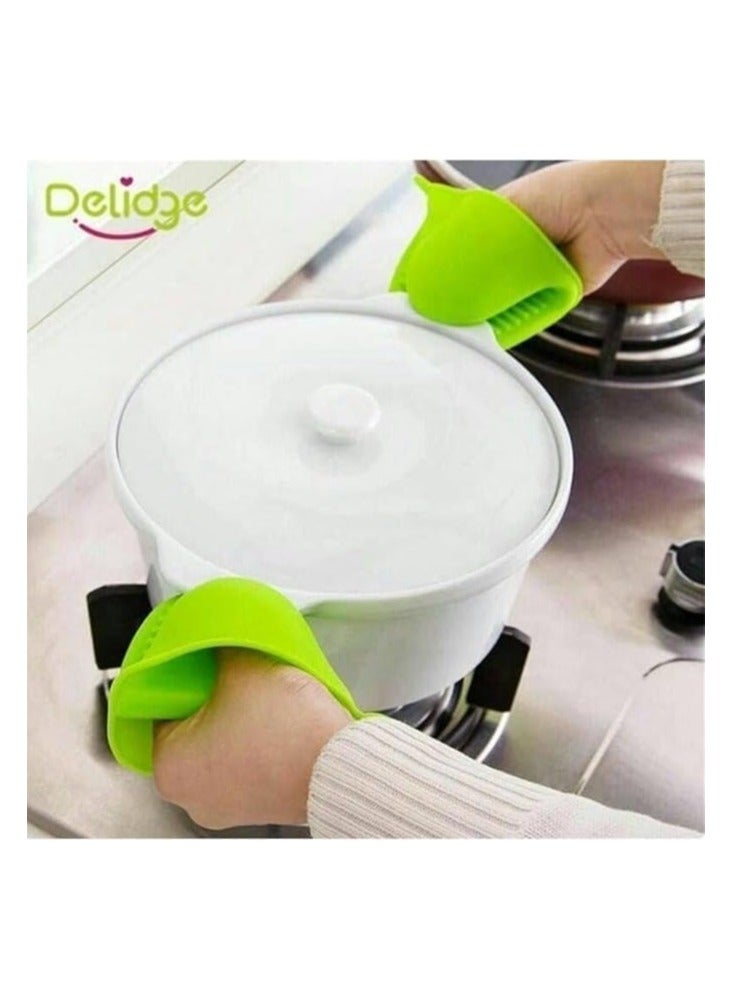 Heat Resistant Silicone Gloves Protect Fingers From Heat 2 Pieces multi color  - Image 3
