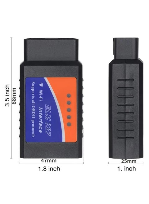Car Fault Detector,Improved Car Wifi Obdi Scanner Obdi Scanning Tool Code Reader Adapter Check Engine Light Diagnostic Tool,Compatible With IOS and Android Android,App Incardoc,Obd Fusion