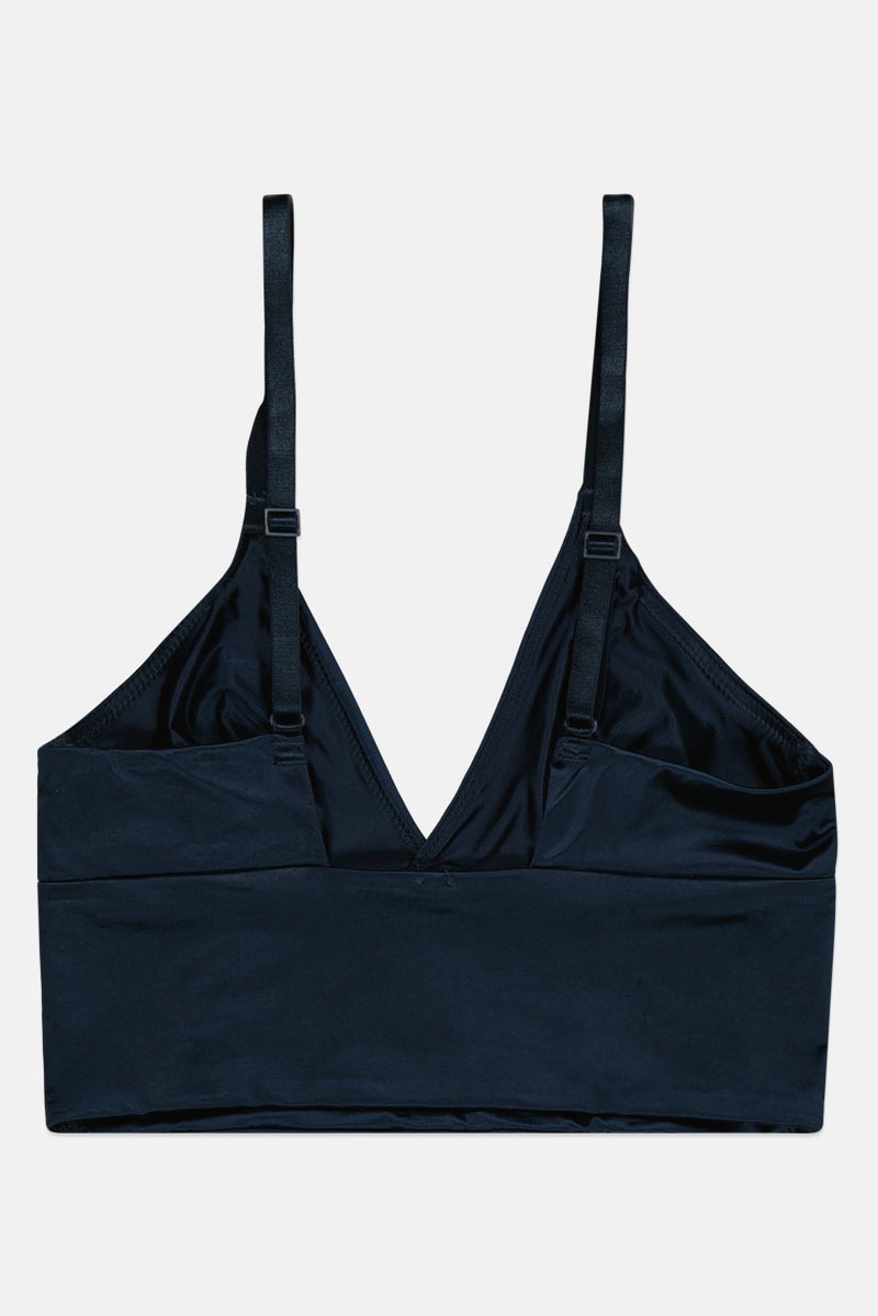 Etam Women Plain Non Padded Triangle Bra, Dark Teal Green - Image 2