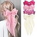 MIKONIKO Silky Satin Hair Bows for Women Girls 4PCS Ribbon Bows for Hair Big Bow Hair Clips with Long Tail Barrettes Cute Hair Accessories Gifts Hot Pink Light Pink Royal Pink Beige - Image 2