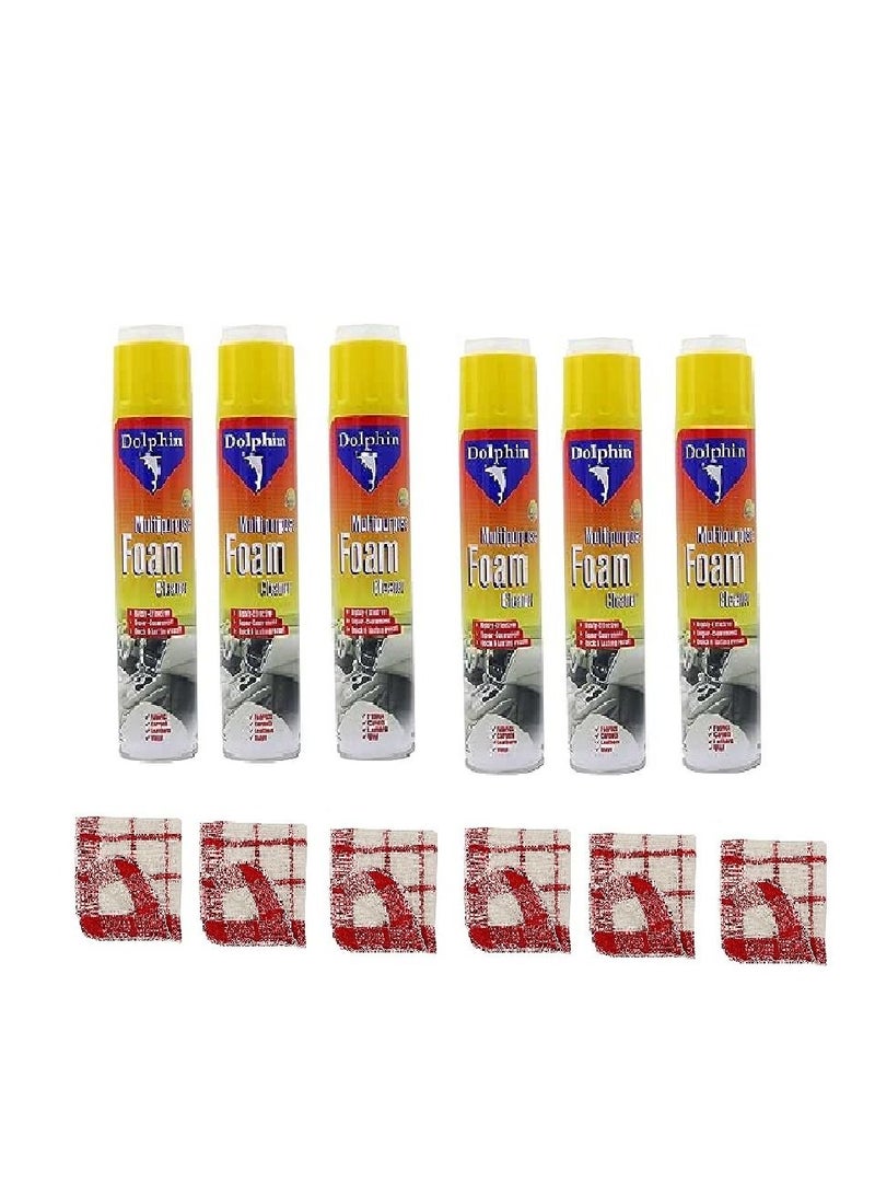 دولفين منظف ​​رغوي متعدد الاستعمالات من دولفين 650 مل عبوة من 6 قطع مع 6 قماش تنظيف مجاني - Image 5