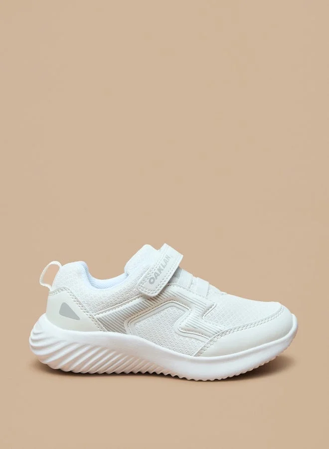 Textured Sneakers with Hook and Loop Closure
