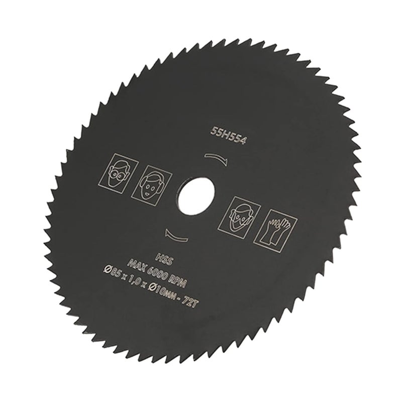 85mm Circular Saw Blades 85mm X 10mm Cir HSS Circular Saw 72 Teeth High Speed Steel Cutting Disc for Wood Metal Cutting Diameter 10mm Arbor - Image 1