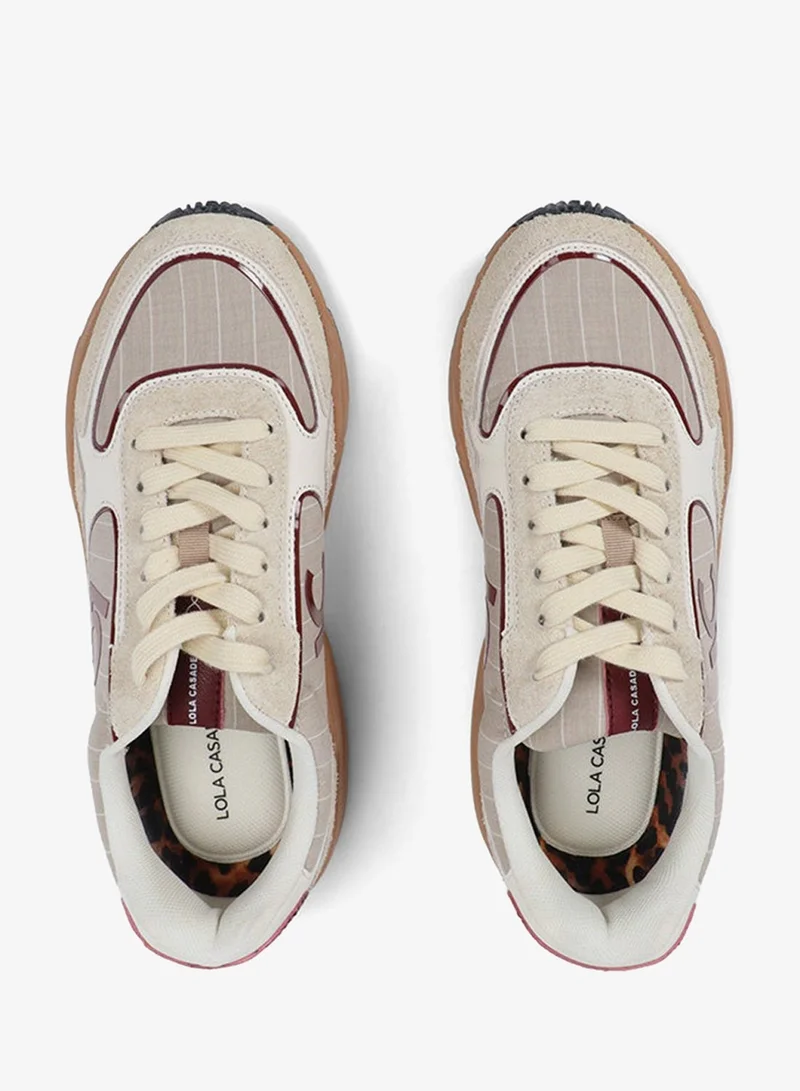 Lola Casademunt Running Sole Sneakers with Fabric and Leather Combination