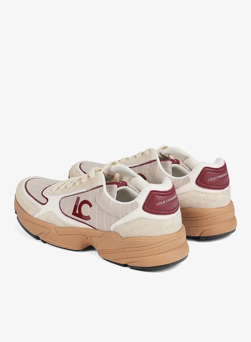 Lola Casademunt Running Sole Sneakers with Fabric and Leather Combination